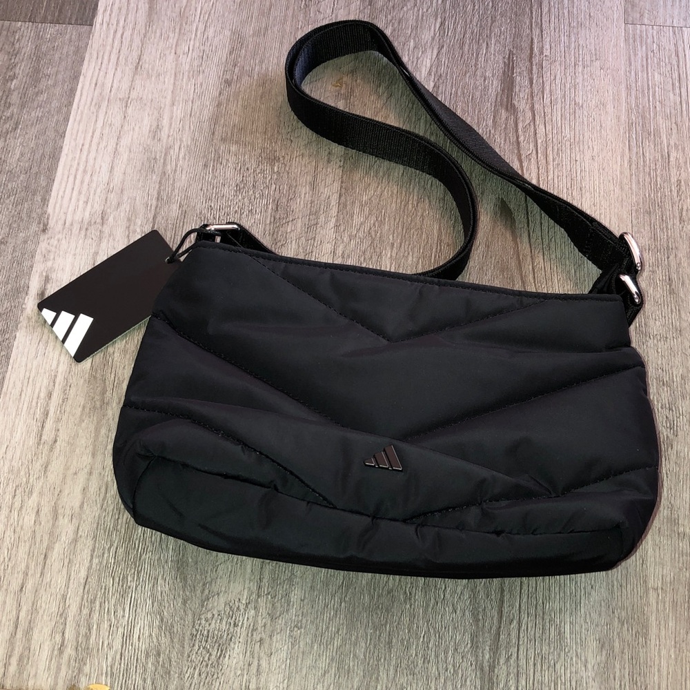 adidas Performance 100% Polyester Quilted 2 Crossbody Bag Color Black NWT